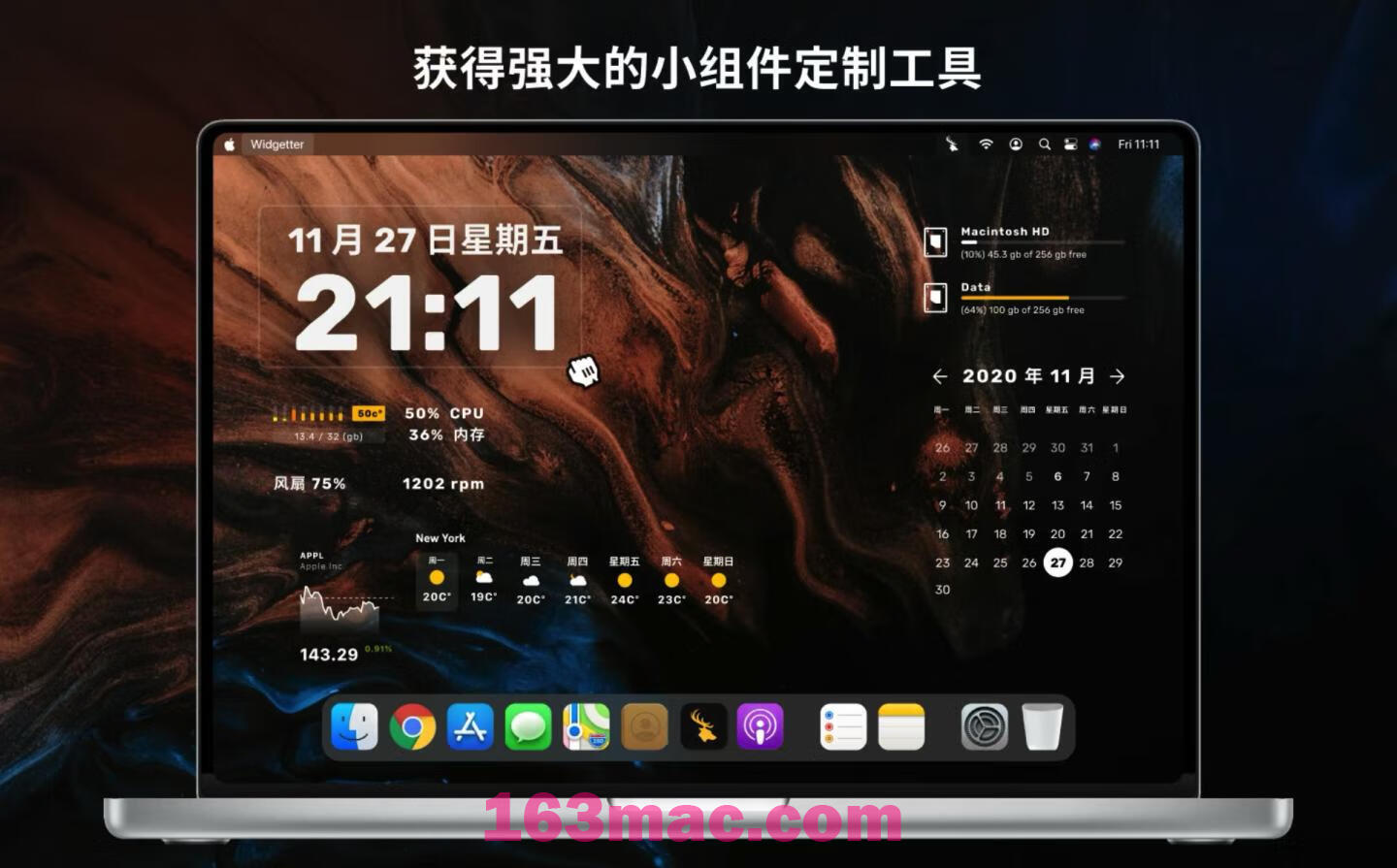 Widgetter for mac v1.16.1 激活全部功能 直装激活版 桌面壁纸主题屏保-2