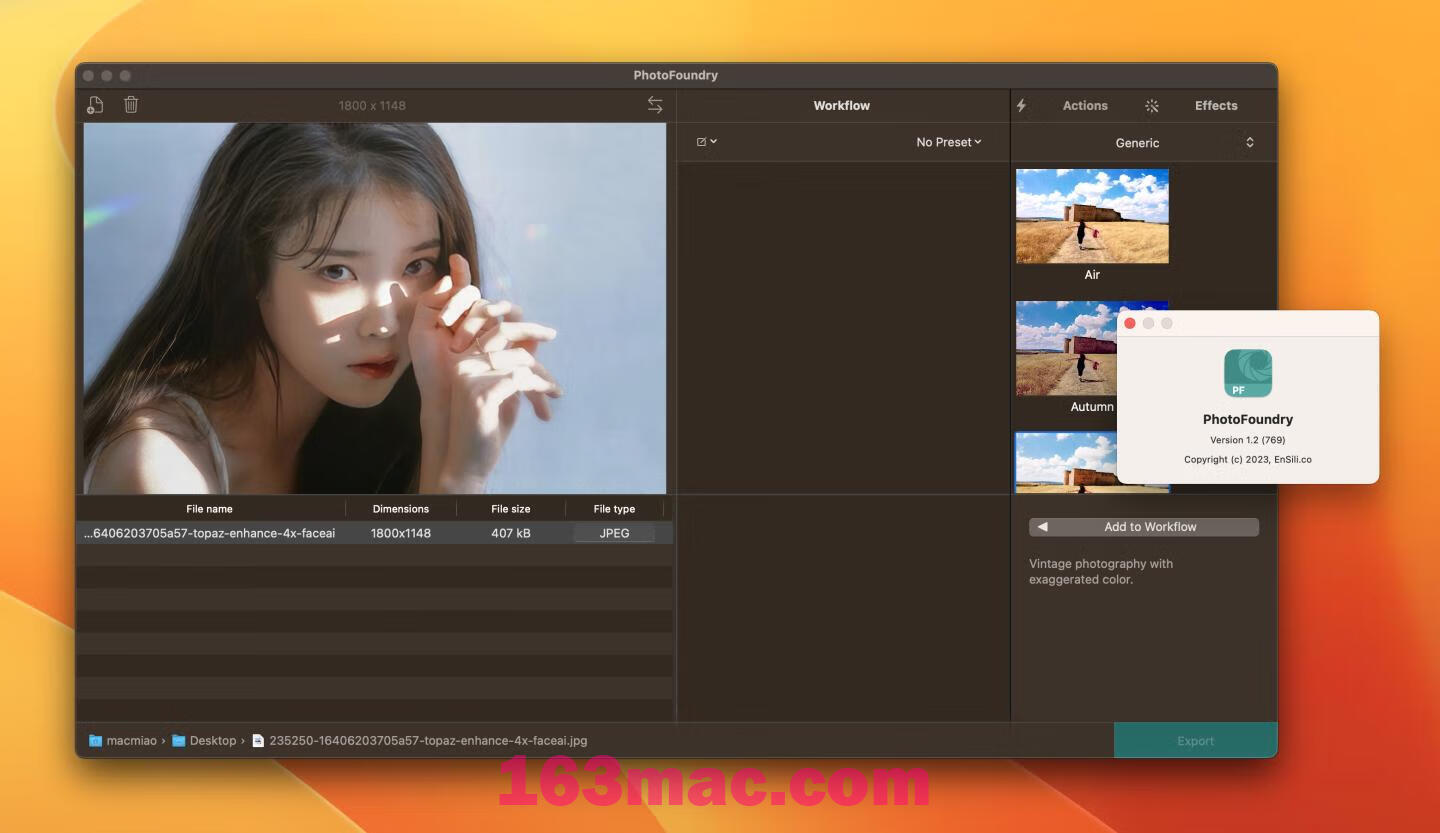 PhotoFoundry for Mac v1.2 激活版 图片滤镜编辑软件-1