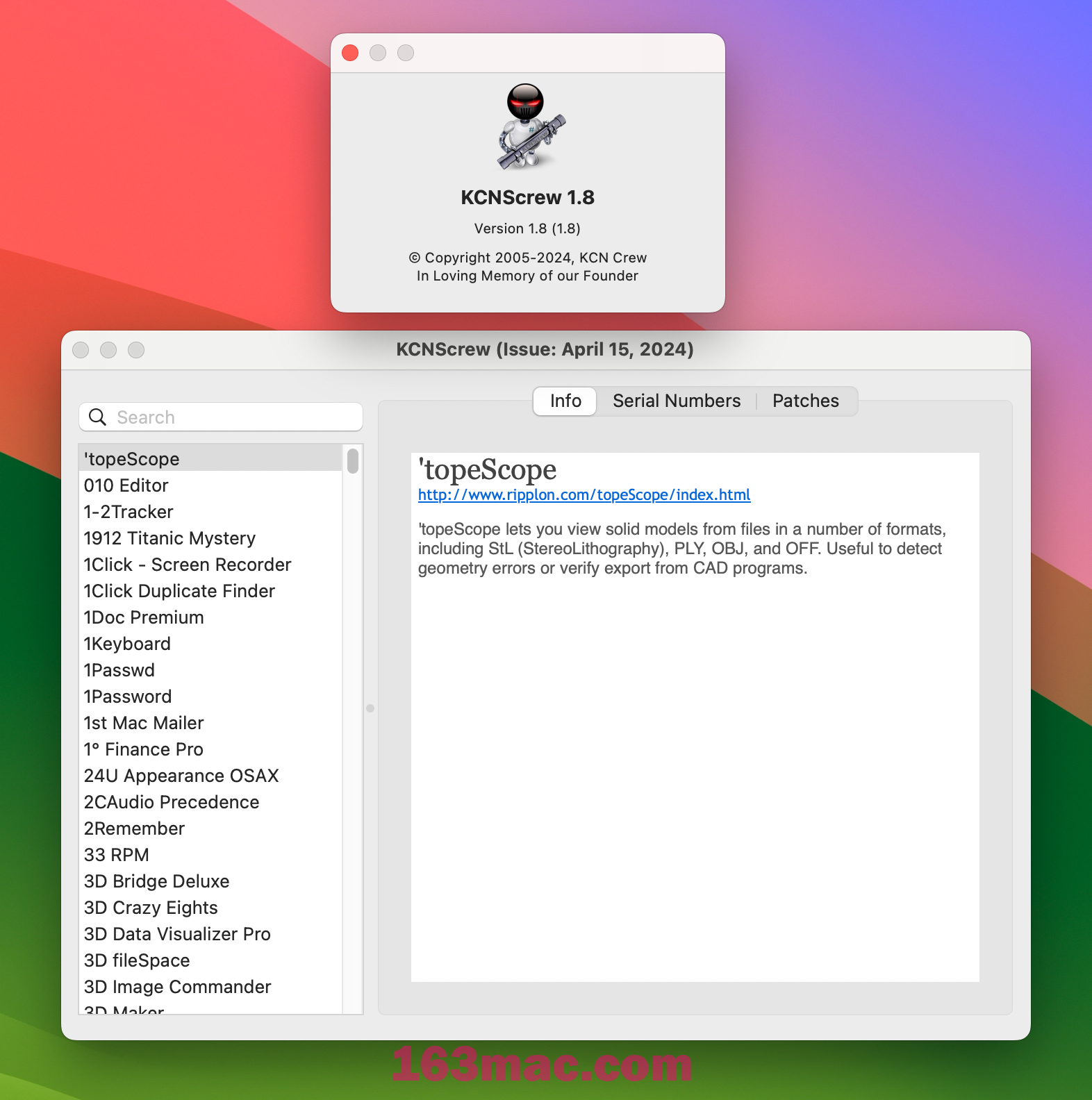 KCNcrew Pack for Mac v1.8(2024.04.15) 软件序列号查询神器 激活版-1