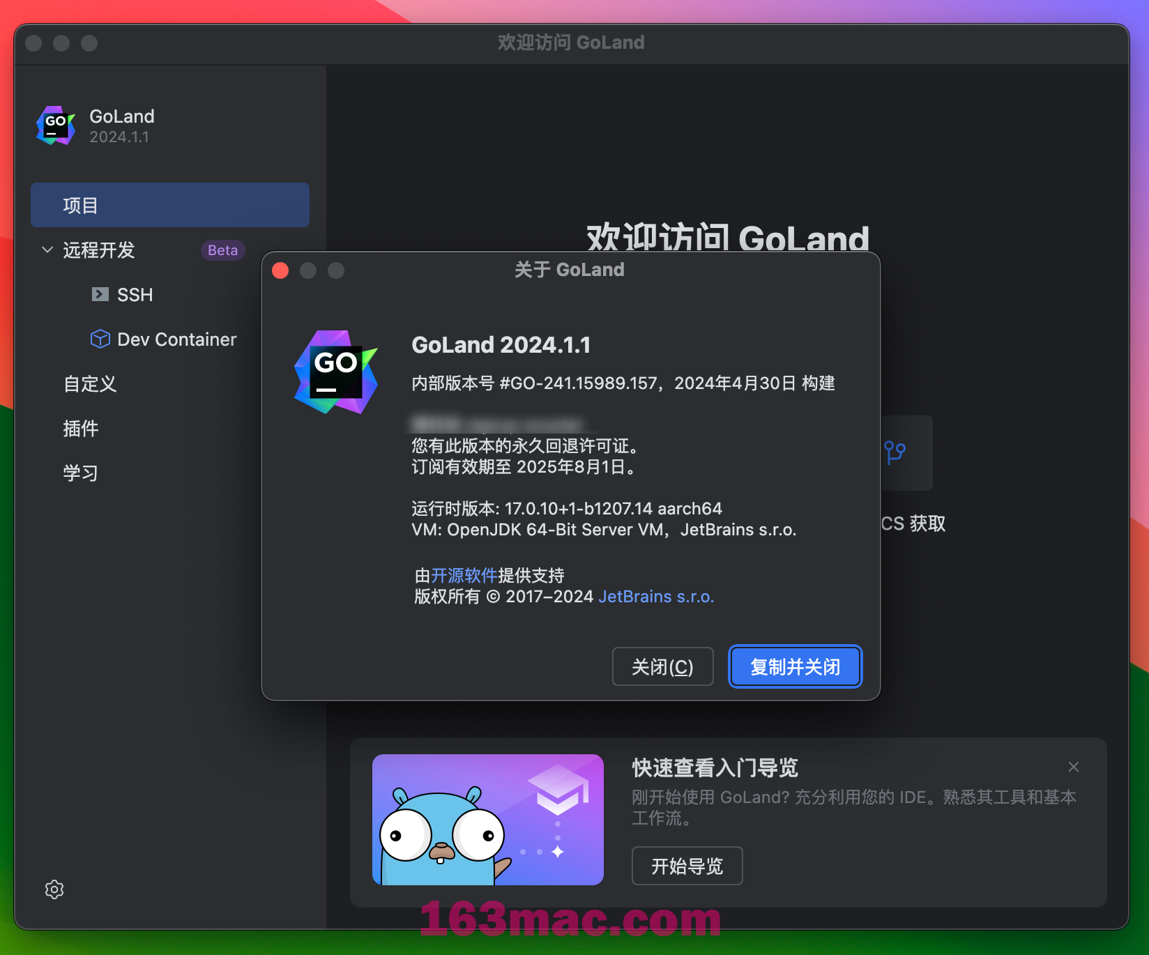 GoLand 2024 for Mac v2024.1.1 中文激活版 GO语言集成开发工具环境GO(intel/M1均可)-1