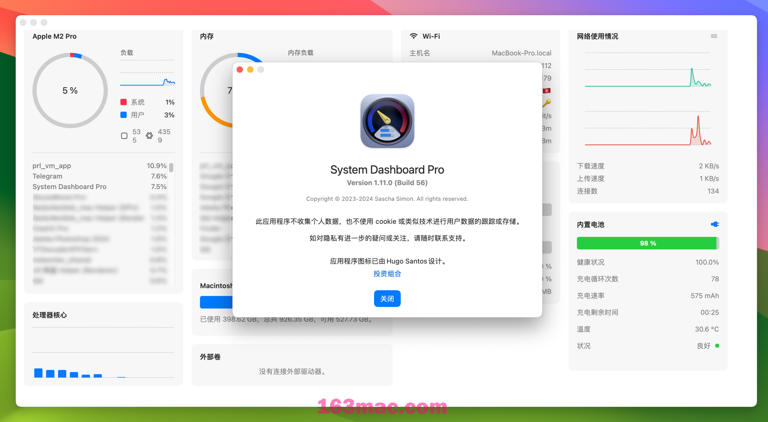 System Dashboard Pro for Mac v1.11.0 系统仪表板 激活版-1