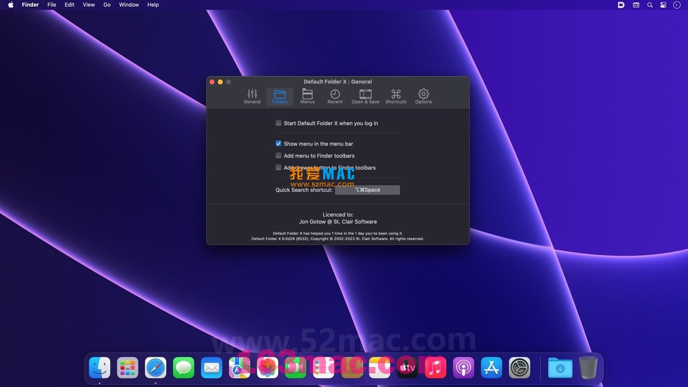 Default Folder X for mac