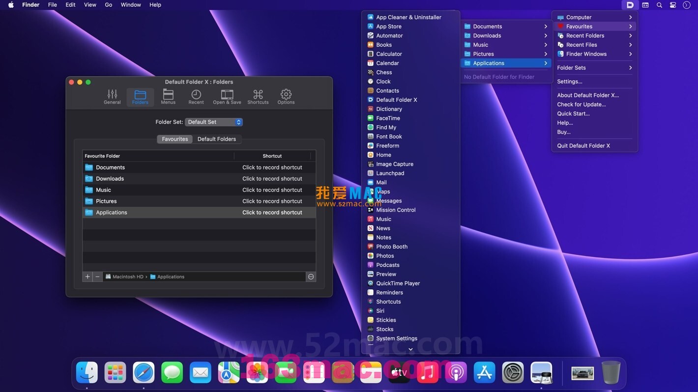 Default Folder X for mac