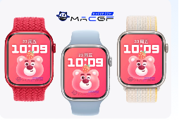 纯色可爱草莓🍓与粉红熊表盘 Apple watch 原生景深表盘